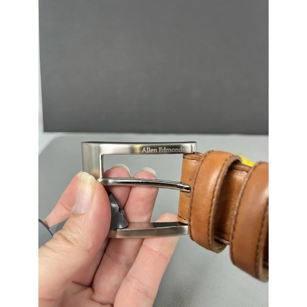 NWT ALLEN EDMONDS WIDE BASIC LEATHER BELT 39590 Mens Size 40 Color WALNUT USA